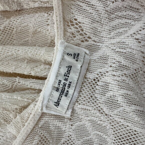 ABERCROMBIE & FITCH Lace Overlay Fit & Flare Skater Dress Size Small Cream - Picture 8 of 10